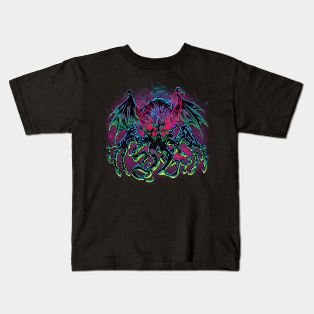 COSMIC HORROR CTHULHU Kids T-Shirt by beastpop